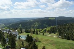 Blick von oben, leider durch Fensterglas getrübt