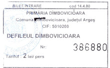 Eintrittskarte zur Klamm von Dâmbovicioara